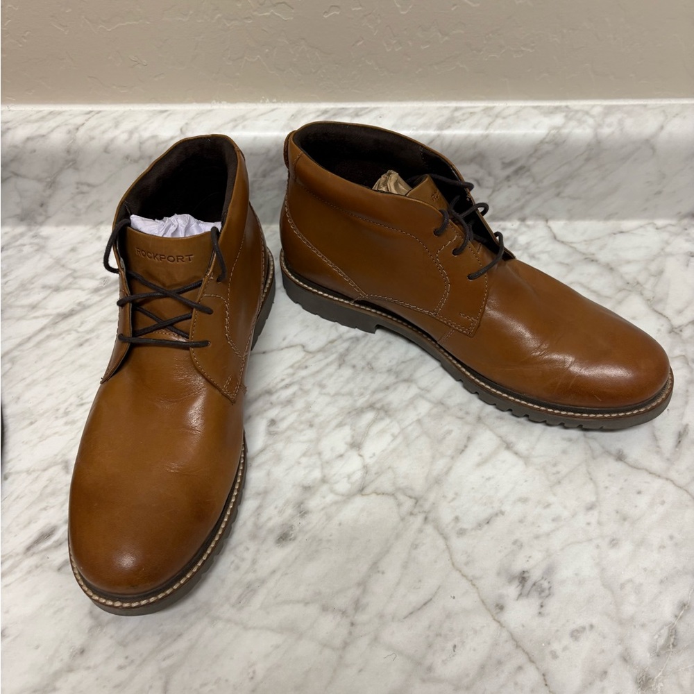Rockport Tan Leather Chukka Boots - Lace-Up Men’s Casual
